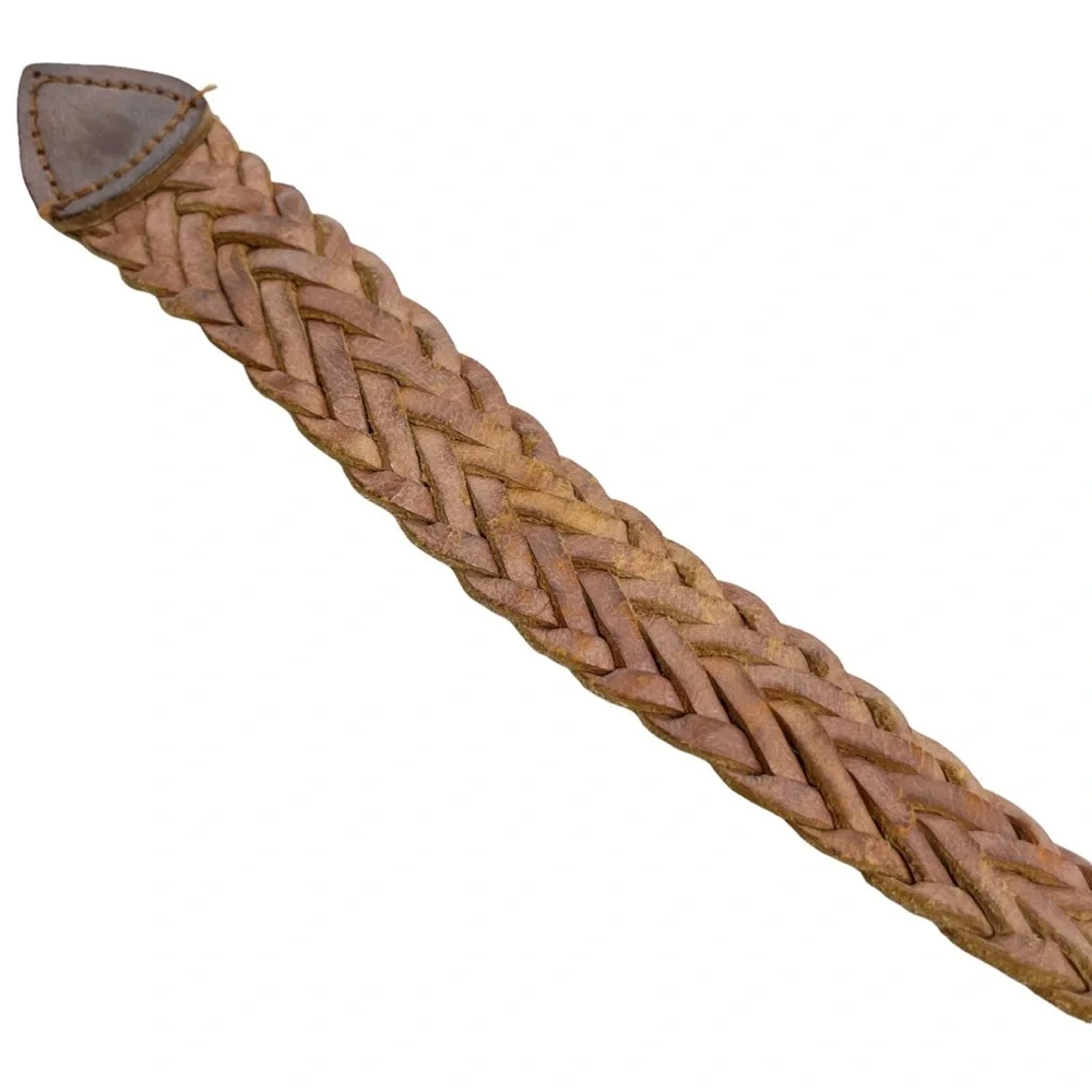 Southwestern Silver‎ and Tan Thin Braided Belt 35